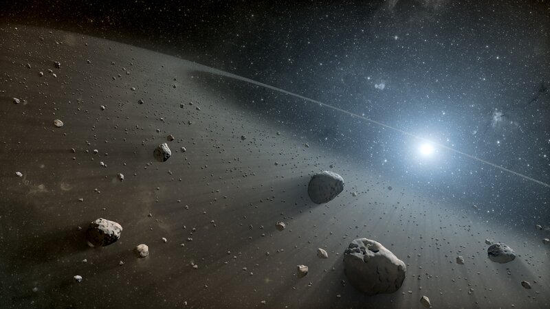 Asteroid Field in Space — Black, Dramatic, Night, Digital Art, Asteroids