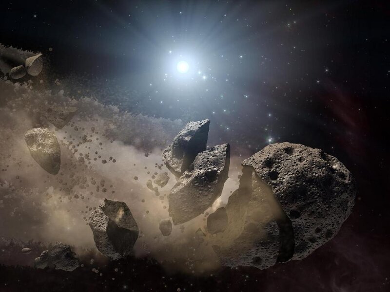 Asteroid Field in Space — Black, Dramatic, Night