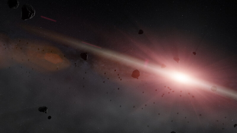 Asteroid Field in Space — Black, Dramatic