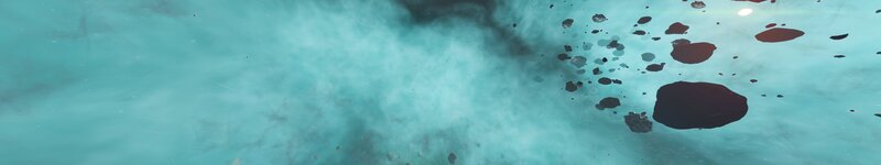 Asteroid Field in Space — Teal