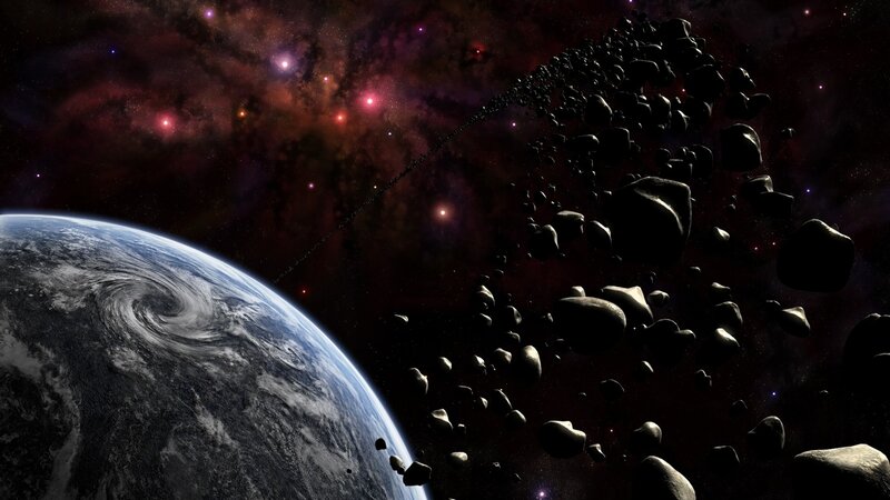 Asteroid Field Near Earth — Black