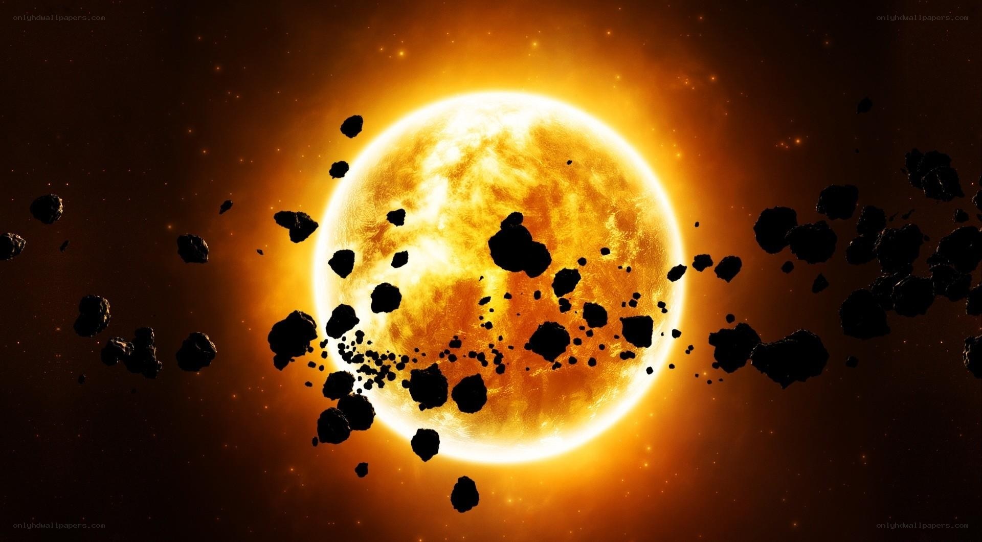 asteroid field near star
