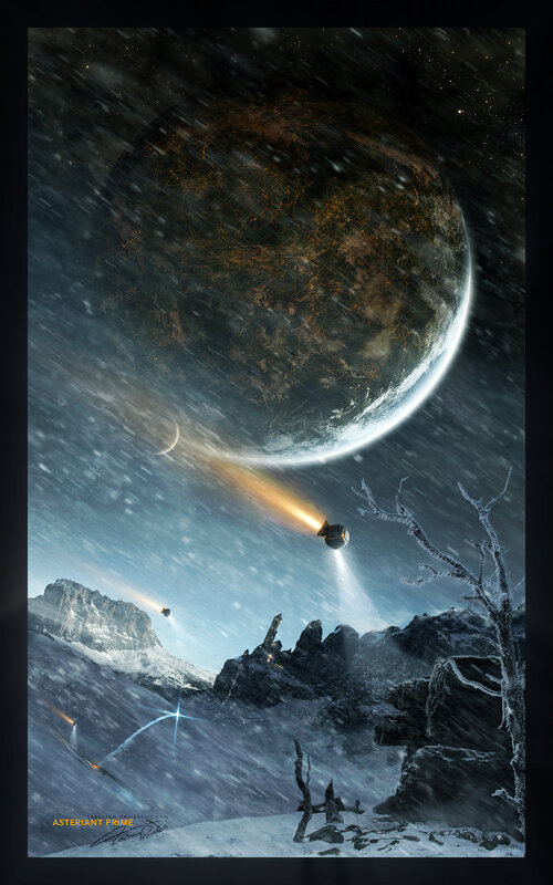Asteroid impact on alien world