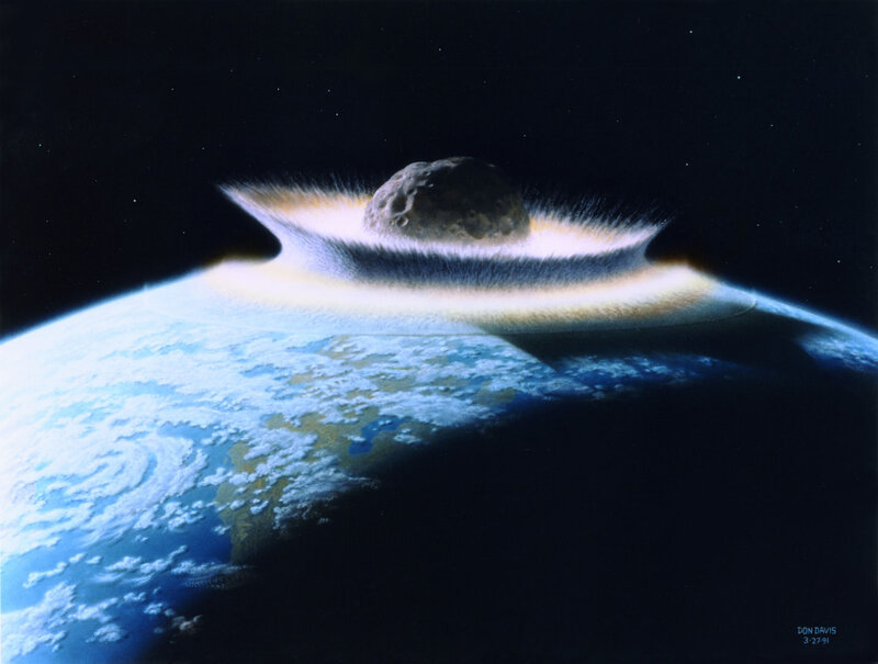 Asteroid Impacting Earth — Blue