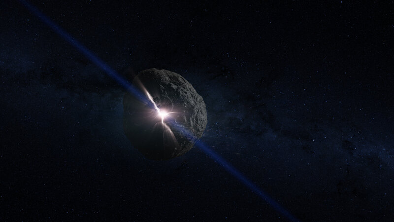 Asteroid in Space — Black, Dramatic