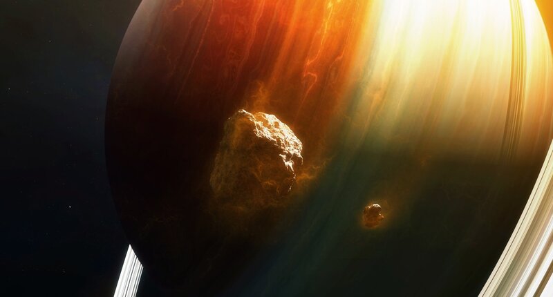 Asteroid Near Gas Giant
