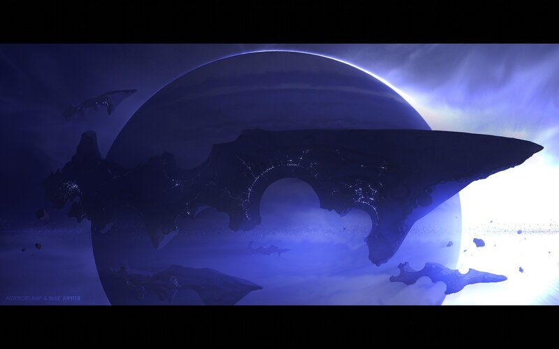 Asteroid Ship and Blue Jupiter