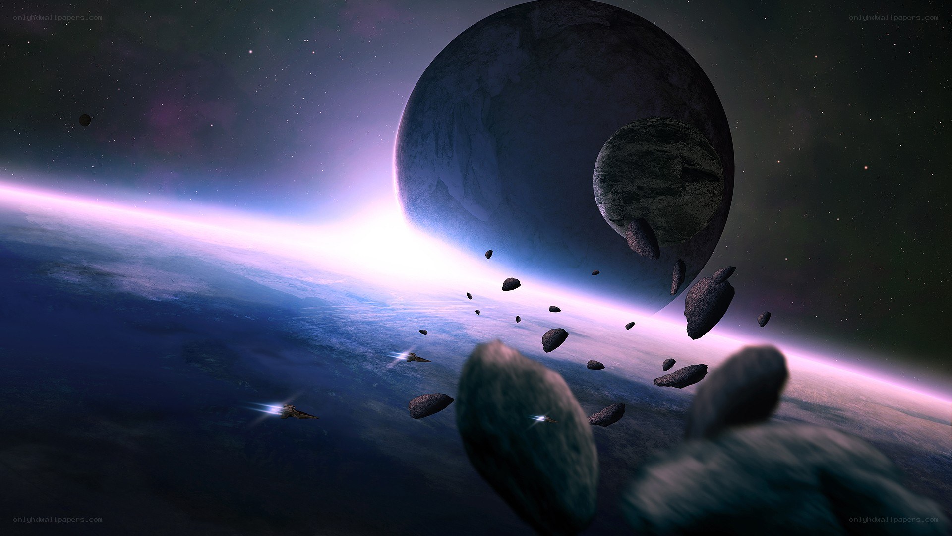 Asteroid storm near a planet