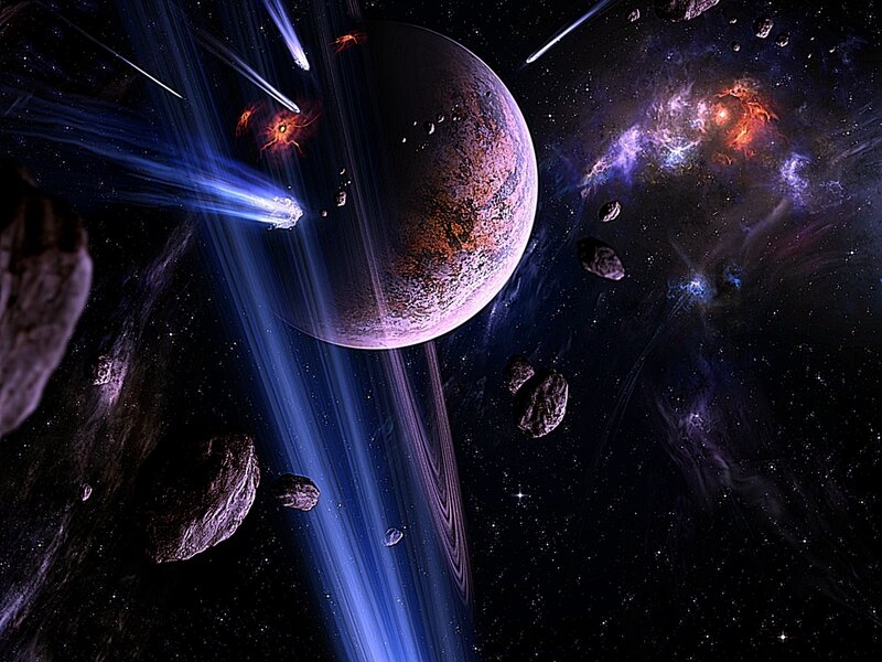 Asteroid storm near a planet