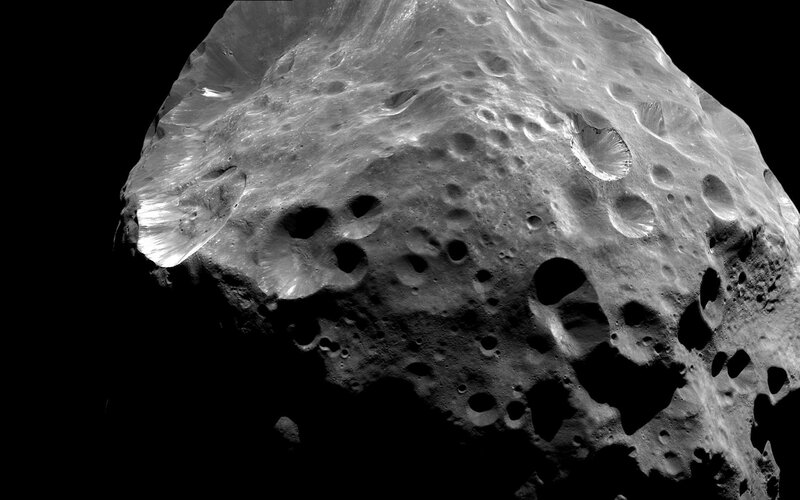 asteroid surface with craters
