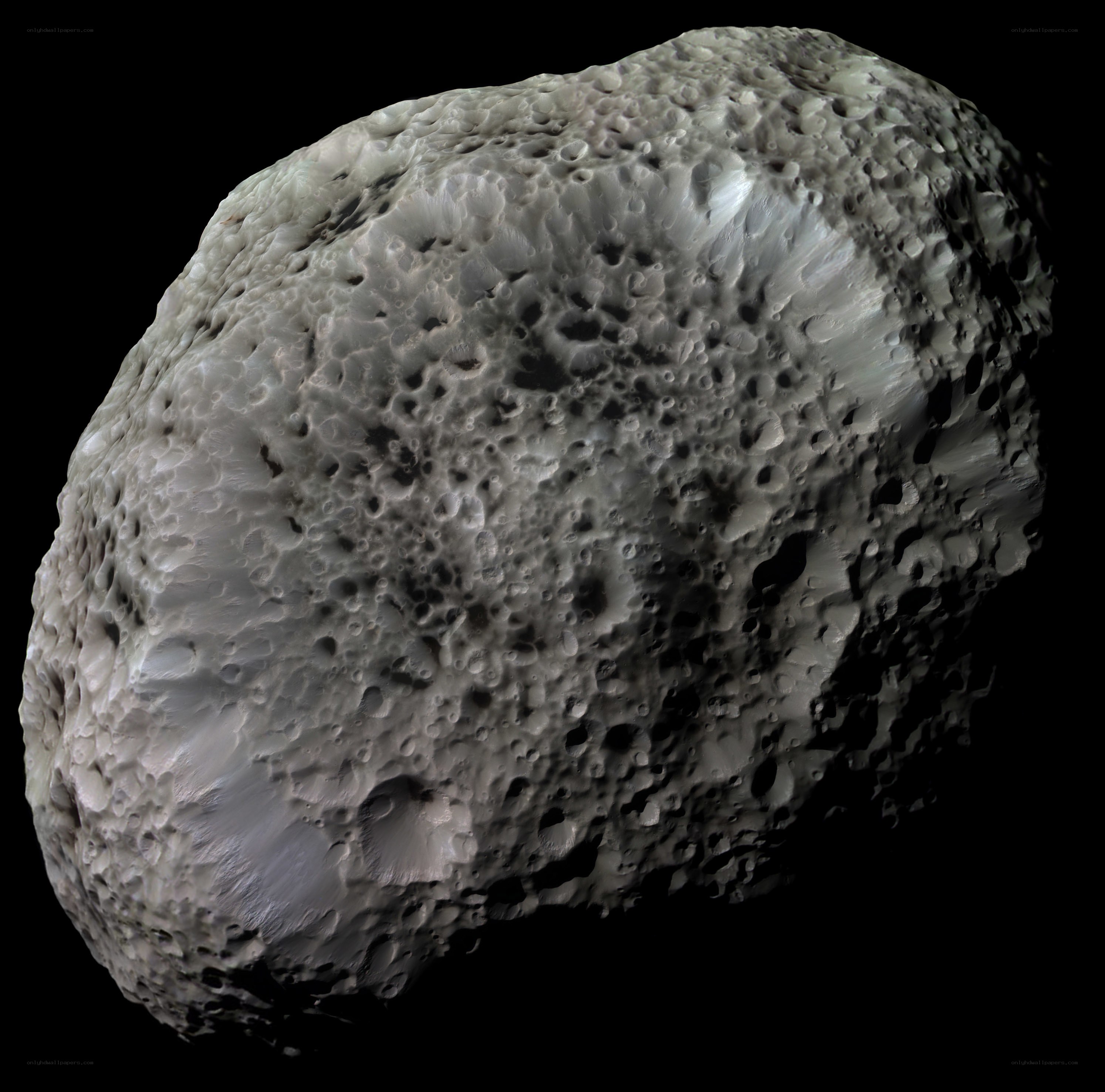 Asteroid with cratered surface