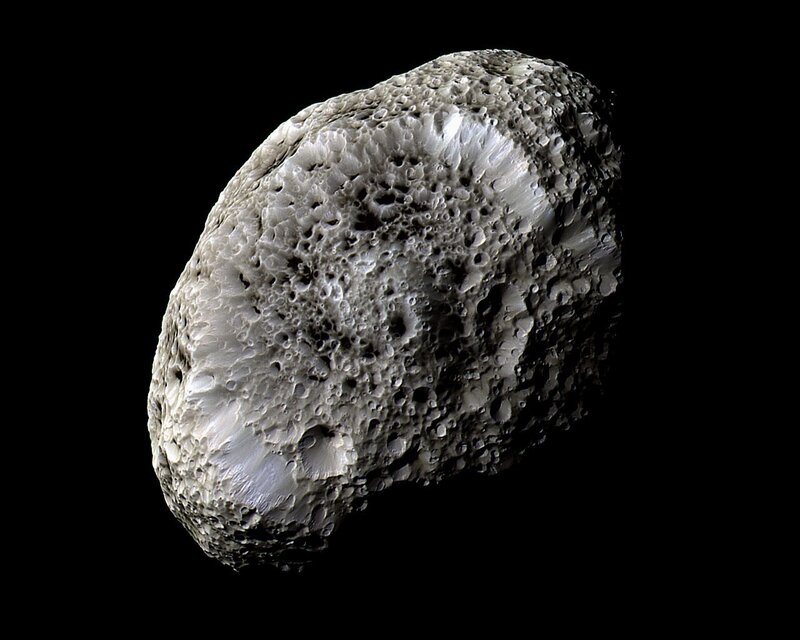 Asteroid with cratered surface