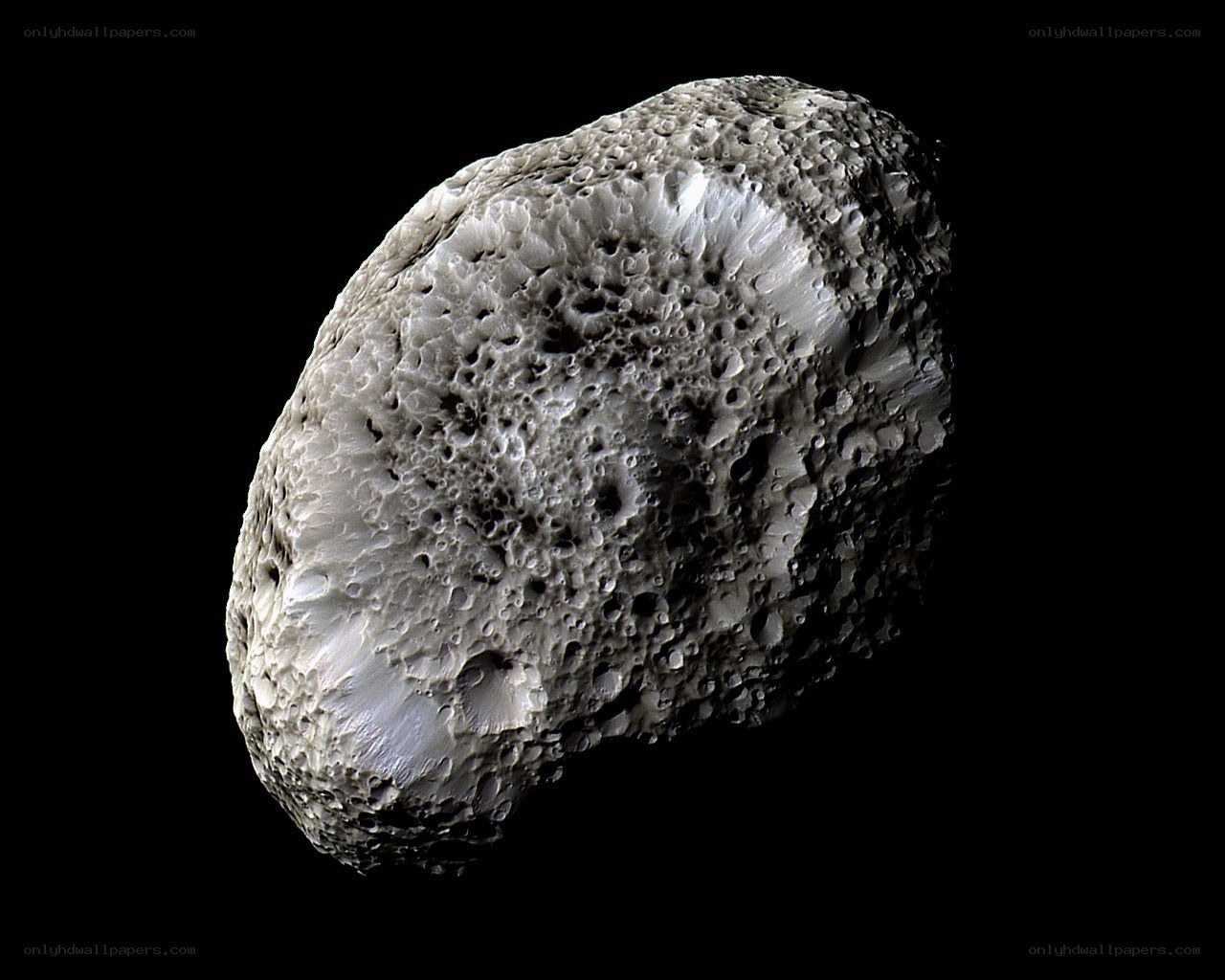 Asteroid with cratered surface