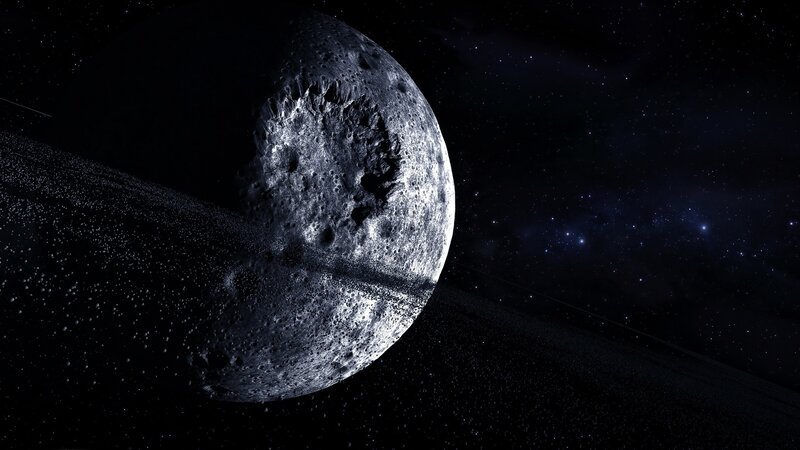 Asteroid with Rings — Black, Dark