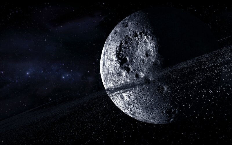 Asteroid with Rings — Black