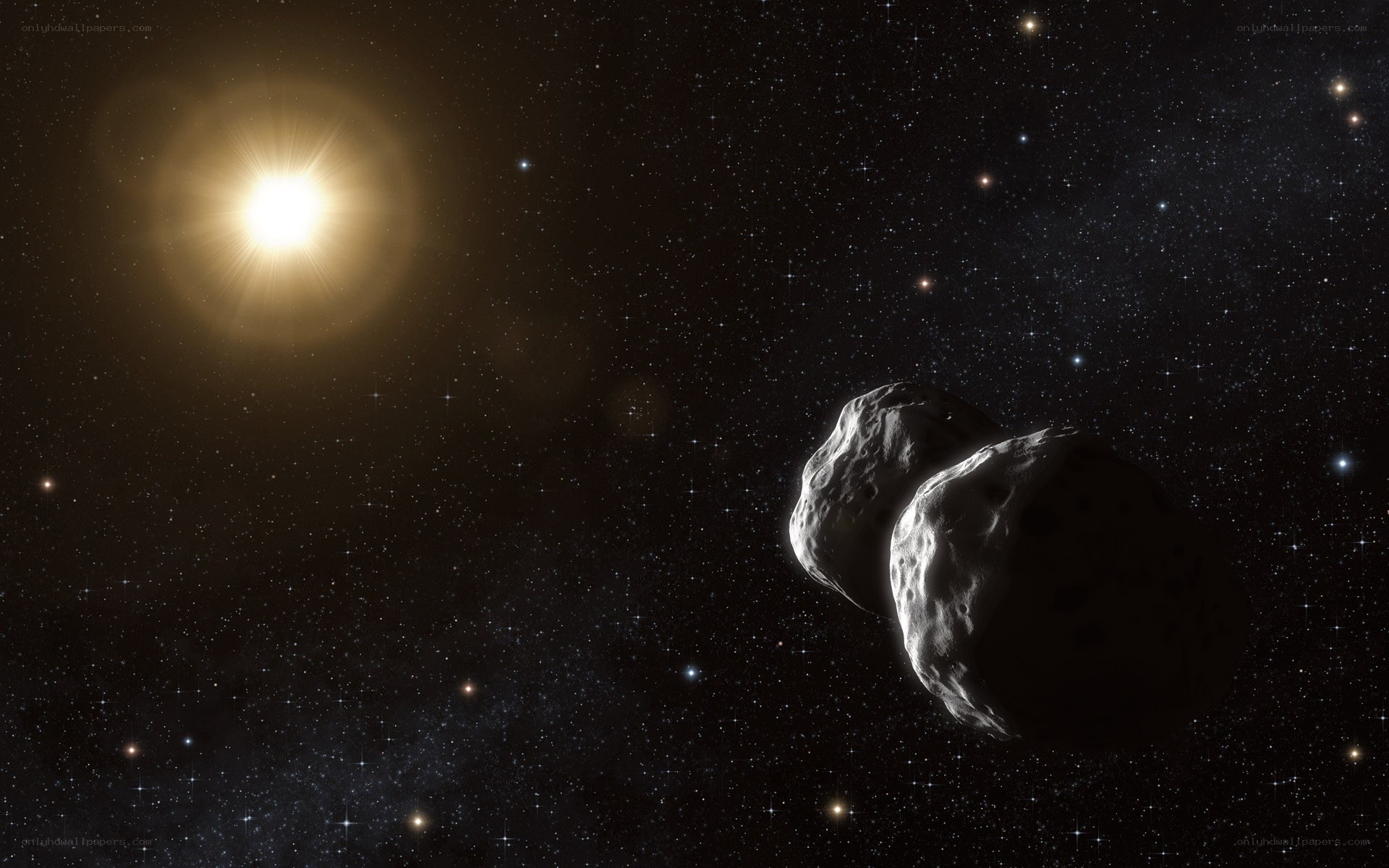 asteroids in space
