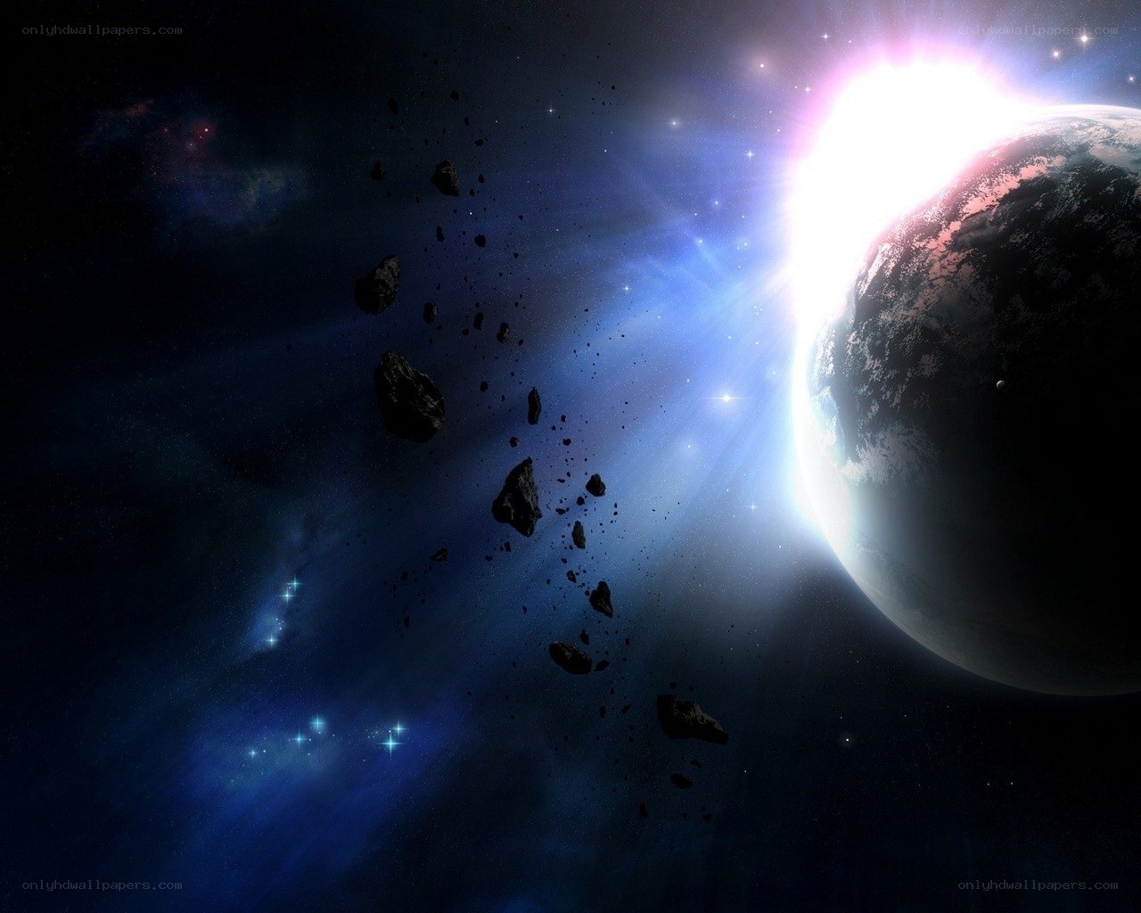Asteroids near a planet