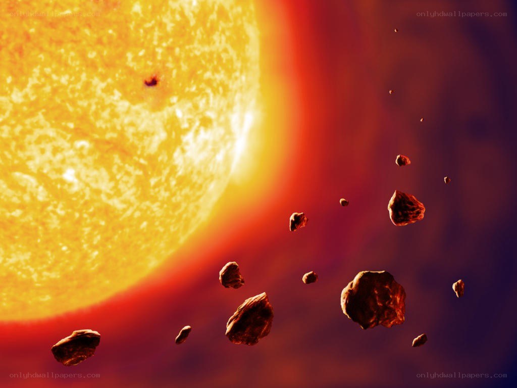 asteroids near a star