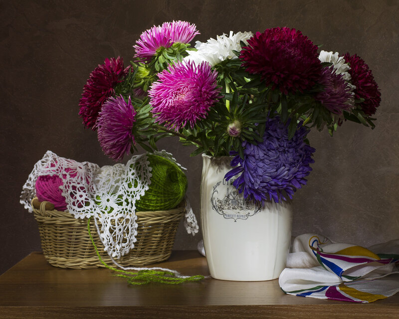 Astilbe Flowers in Vase — Purple