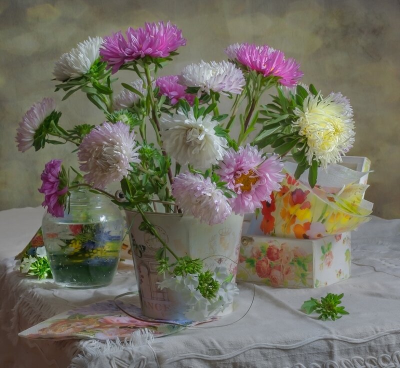 Astilbe Flowers in Vases