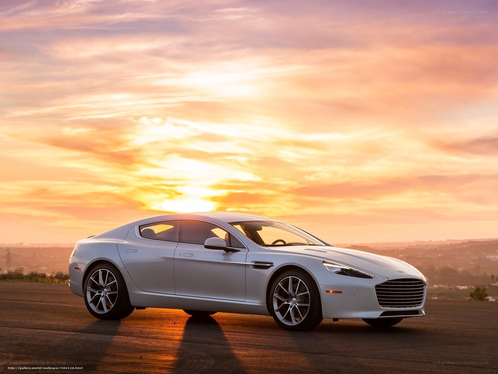 Aston Martin at sunset