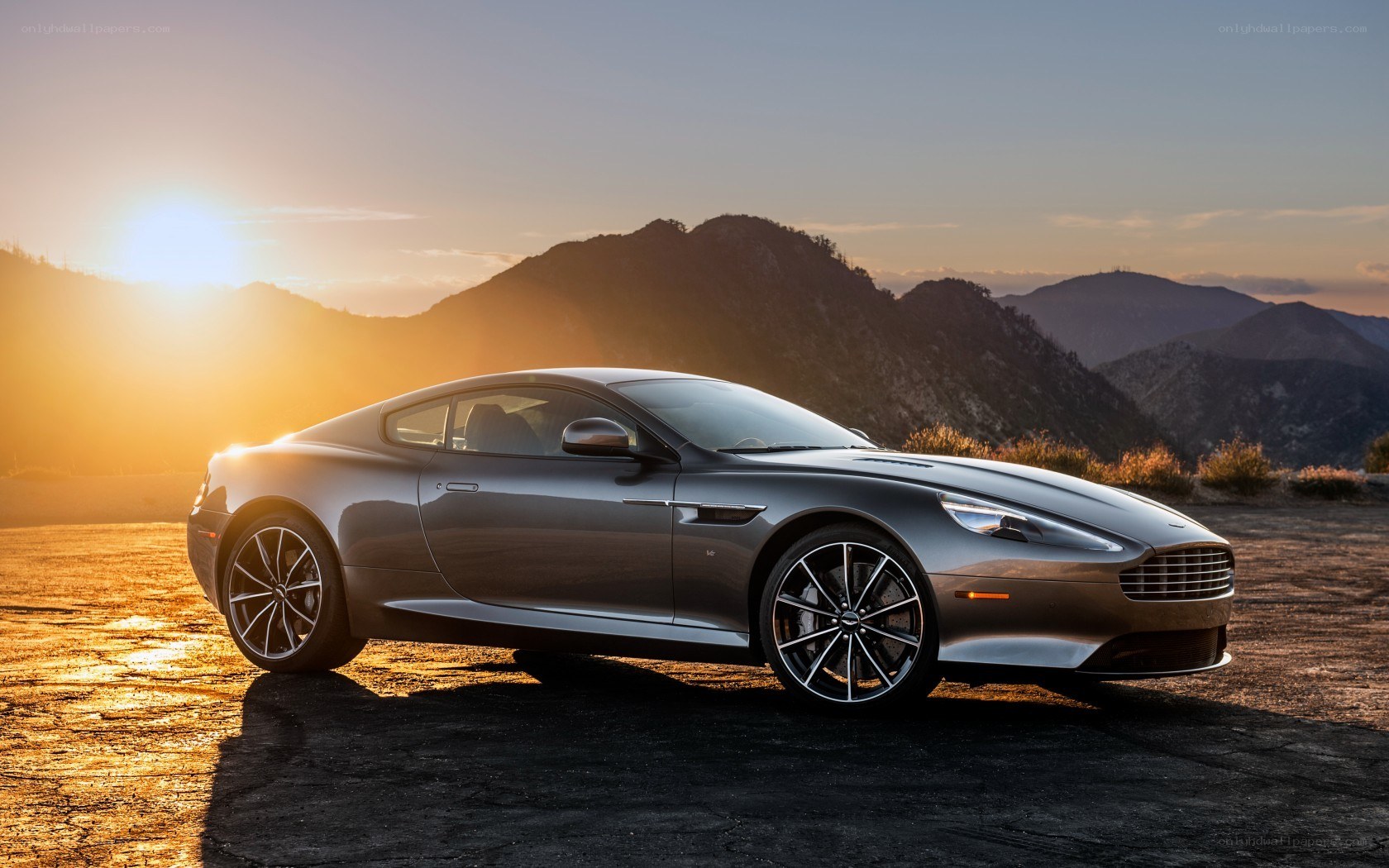 Aston Martin DB9 at sunset
