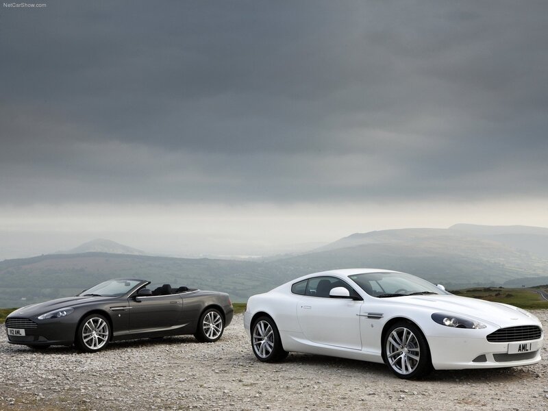 Aston Martin DB9 cars on a hill