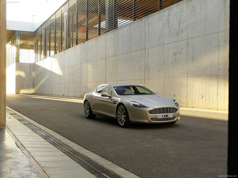 Aston Martin DB9 in a modern alley