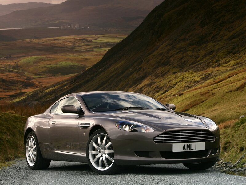 Aston Martin DB9 on a mountain road