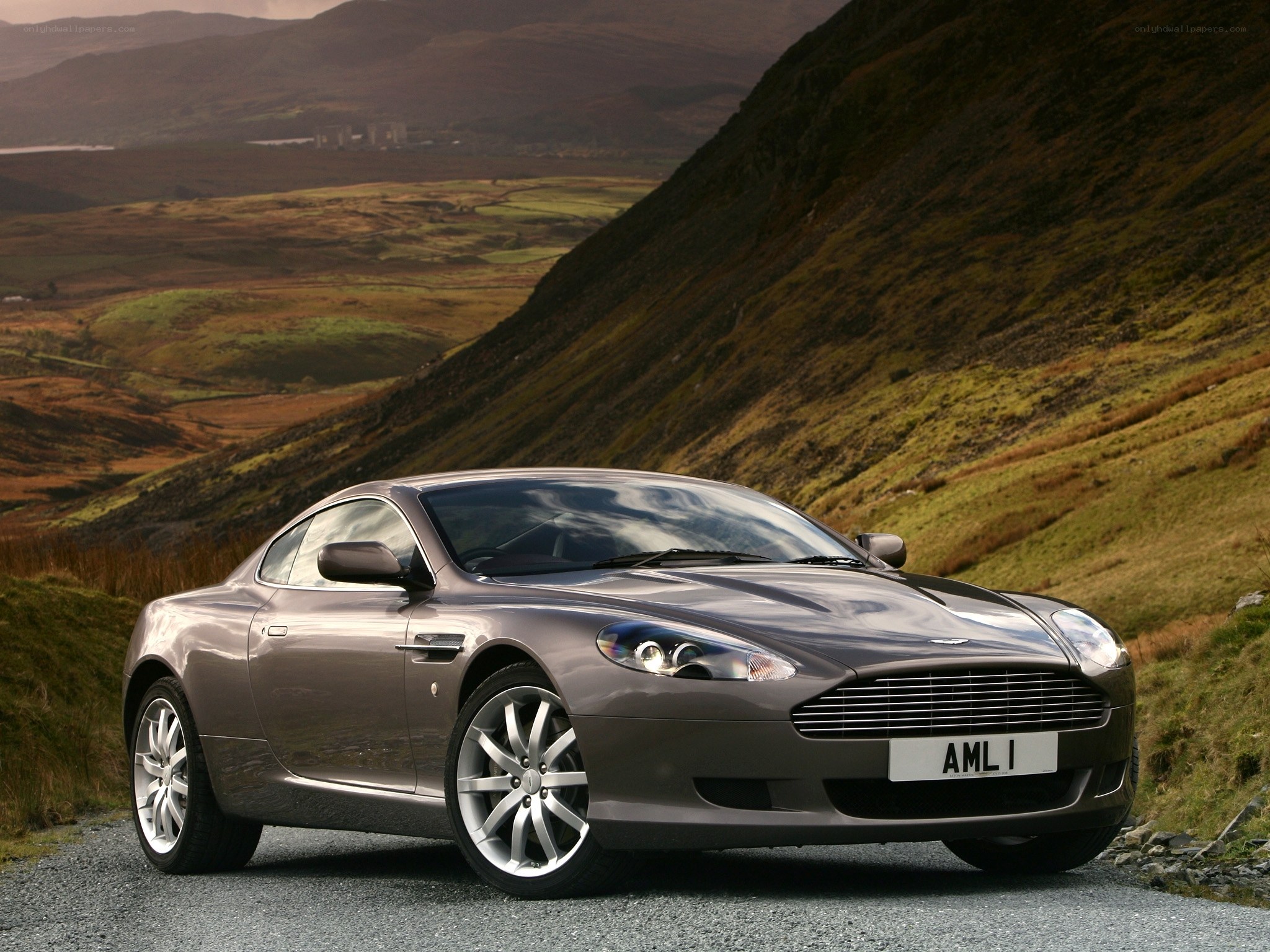 Aston Martin DB9 on a mountain road