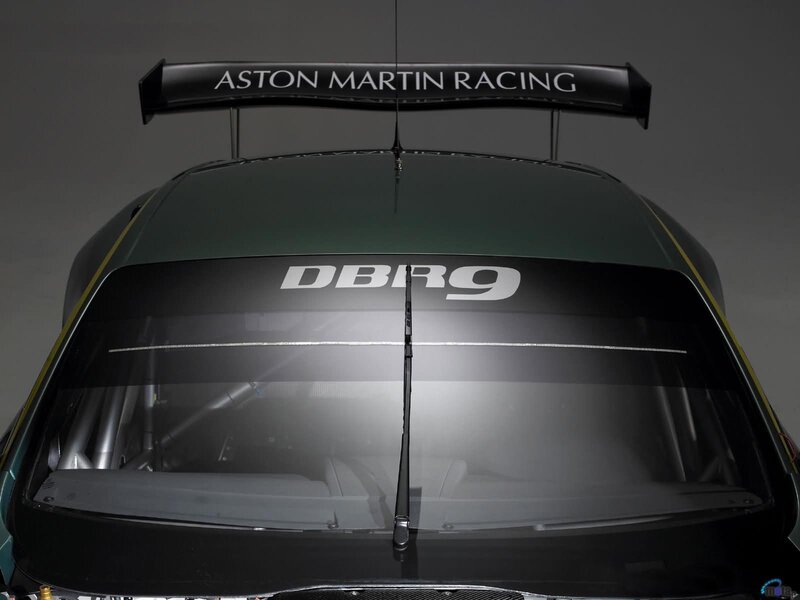 Aston Martin DBR9 Race Car — Black, Dramatic, Photograph, Rear Wing