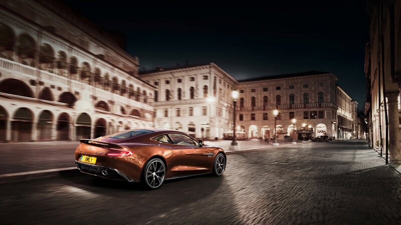 Aston Martin driving at night