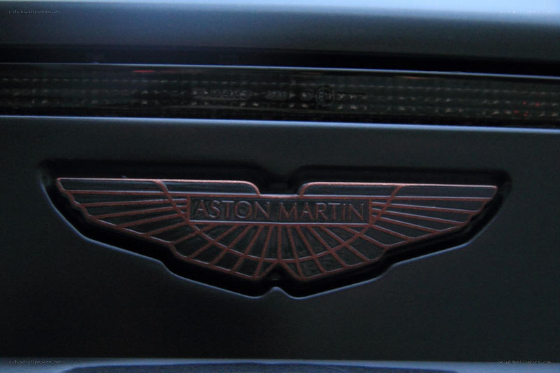 Aston Martin emblem close-up