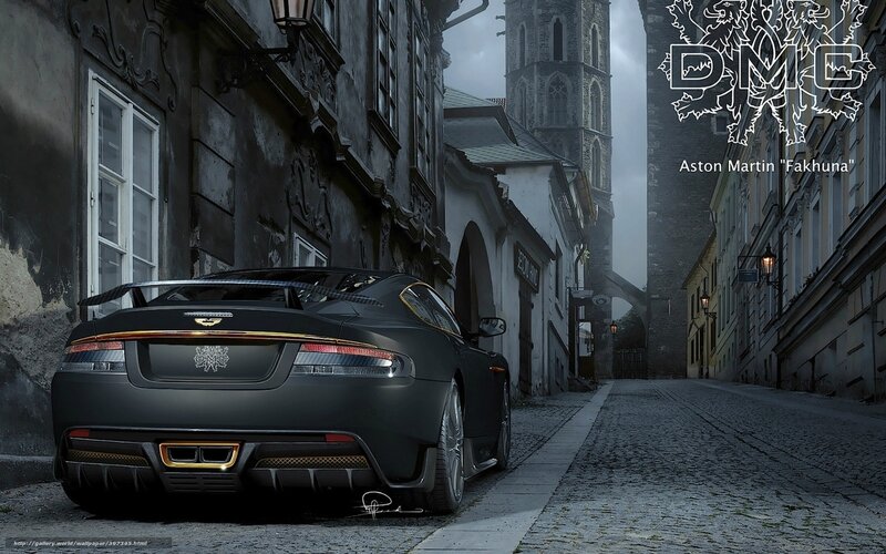 Aston Martin Fakhuna in a cobblestone alley