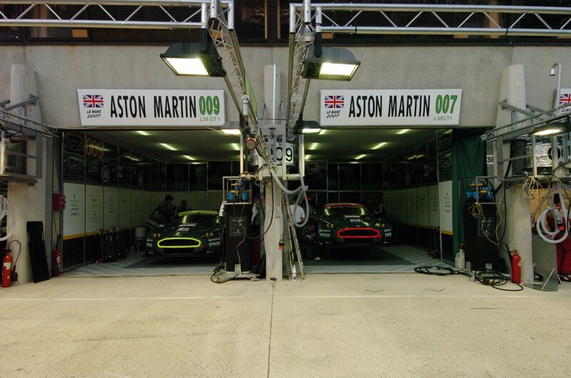 Aston Martin garage at Le Mans