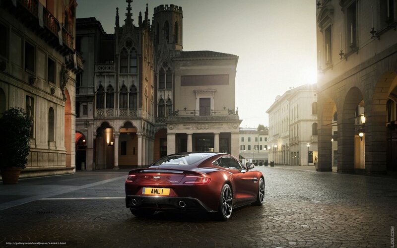 Aston Martin in a European square