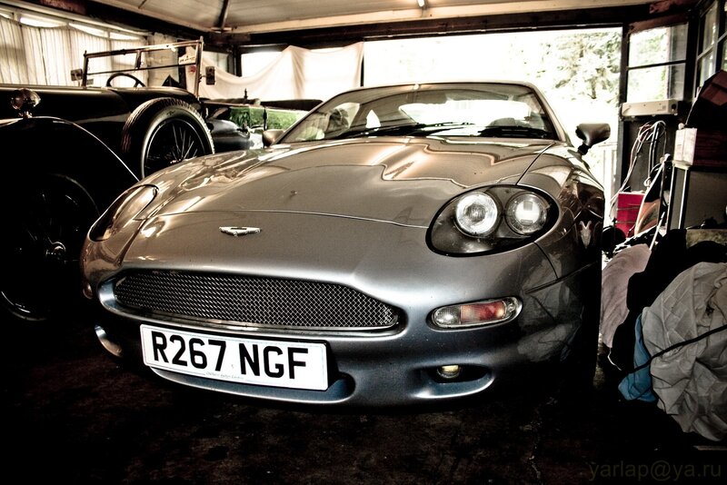 Aston Martin in a garage