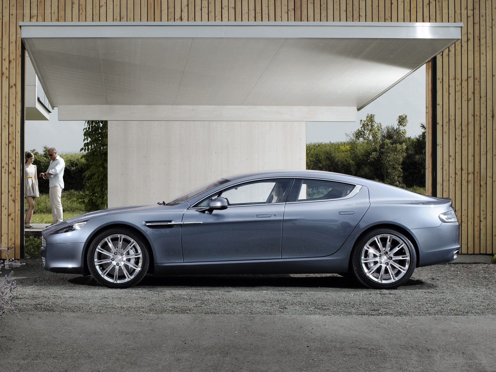 Aston Martin in modern garage