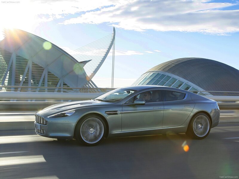 Aston Martin on a city bridge