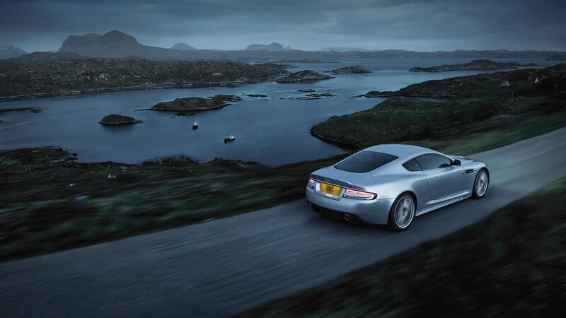 Aston Martin on a coastal road