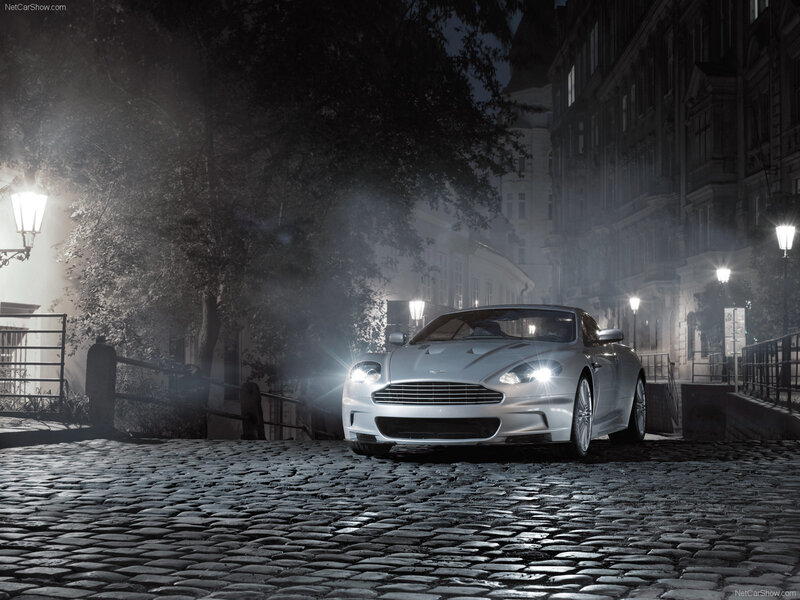Aston Martin on a cobblestone street