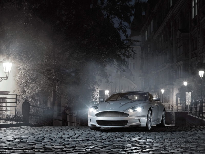Aston Martin on a cobblestone street