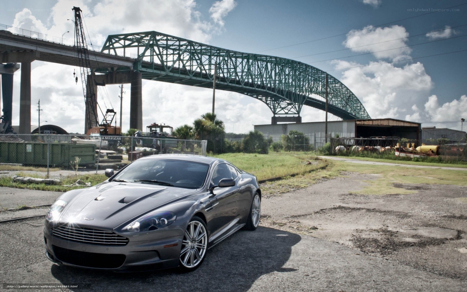 Aston Martin on a construction site