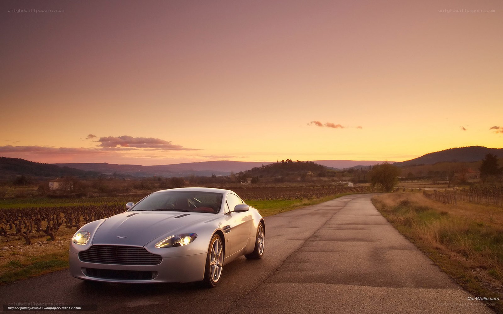 Aston Martin on a country road