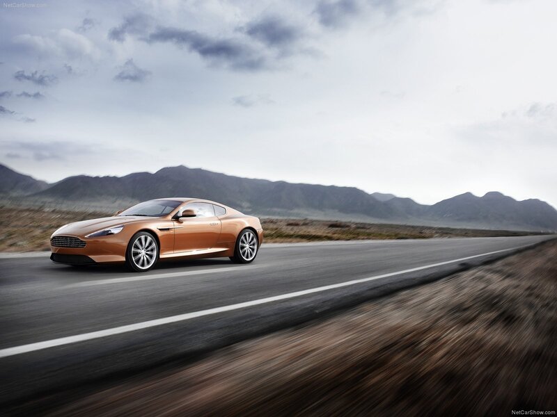 Aston Martin on a desert road