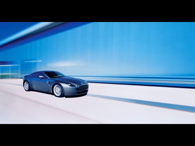 Aston Martin on a futuristic road