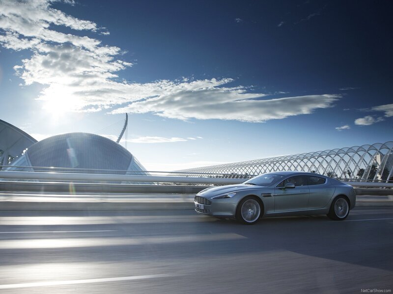 Aston Martin on a modern bridge