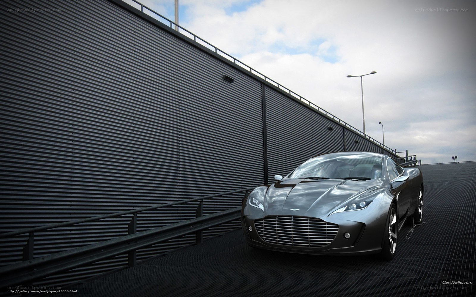 Aston Martin on a ramp