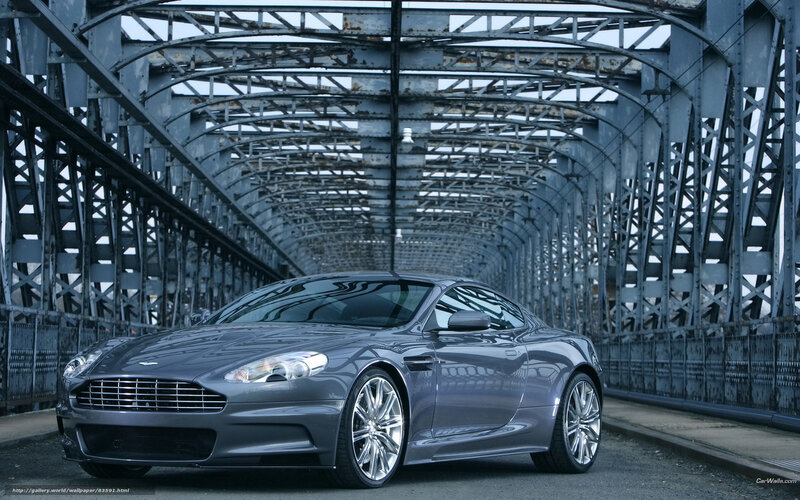 Aston Martin on a steel bridge