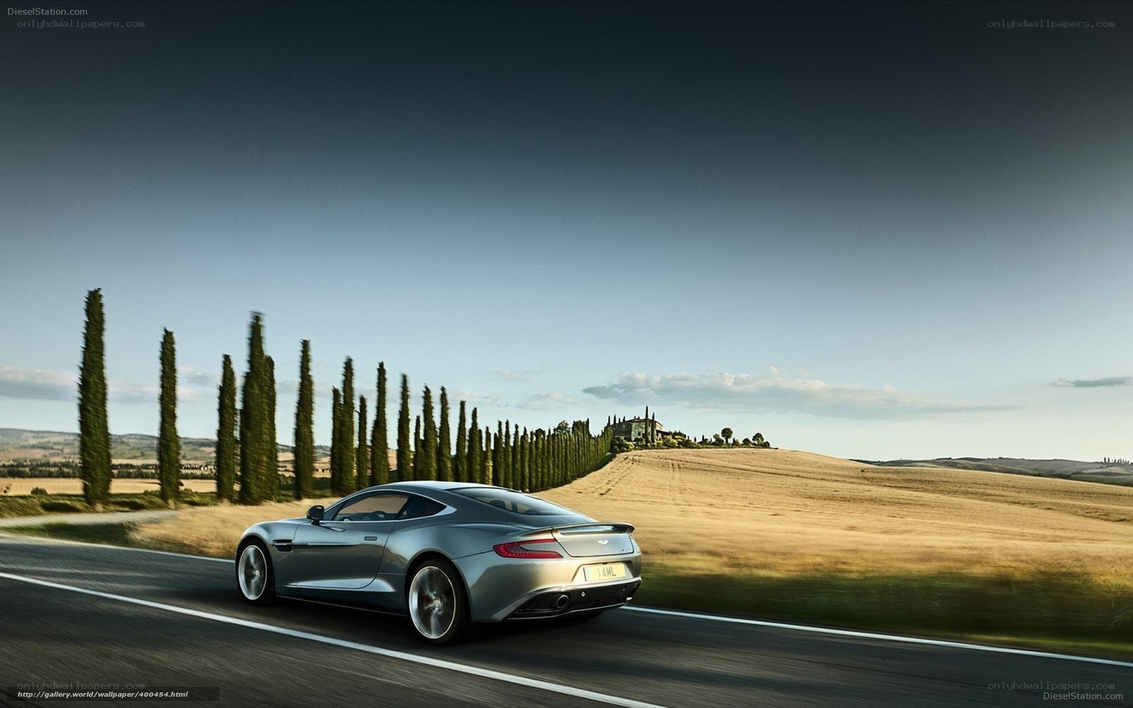 Aston Martin on a Tuscan road